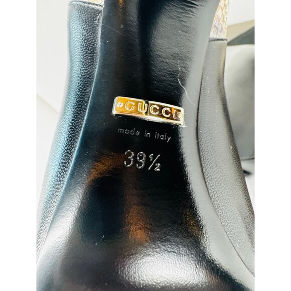 Gucci Black Leather And Roccia Python Pointed Toe Ankle stiletto Boots EU 39.5 - Picture 5 of 11